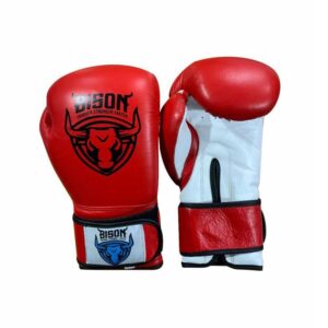 Bison Boxing Gloves - Leather (Red)