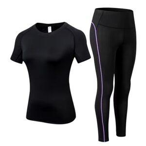 Sports Running Gym Top +Leggings Set Women